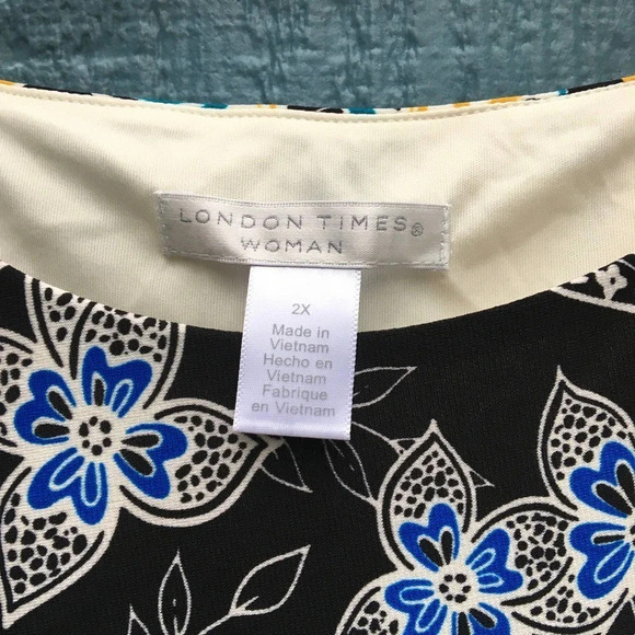 London Times Women’s Tri Color Paisley Midi Dress Plus Size 2X NWT - Picture 5 of 6